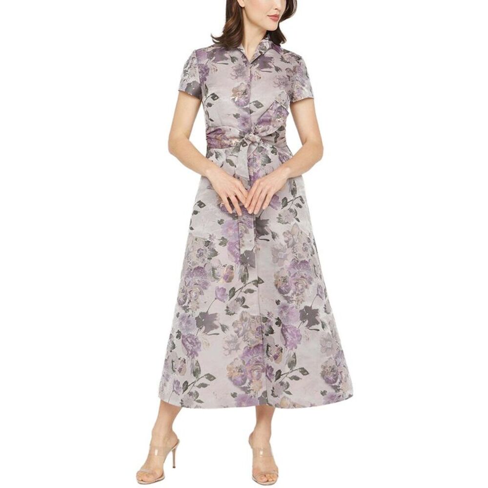 Kay Unger Womens  Robin Tea Length Dress